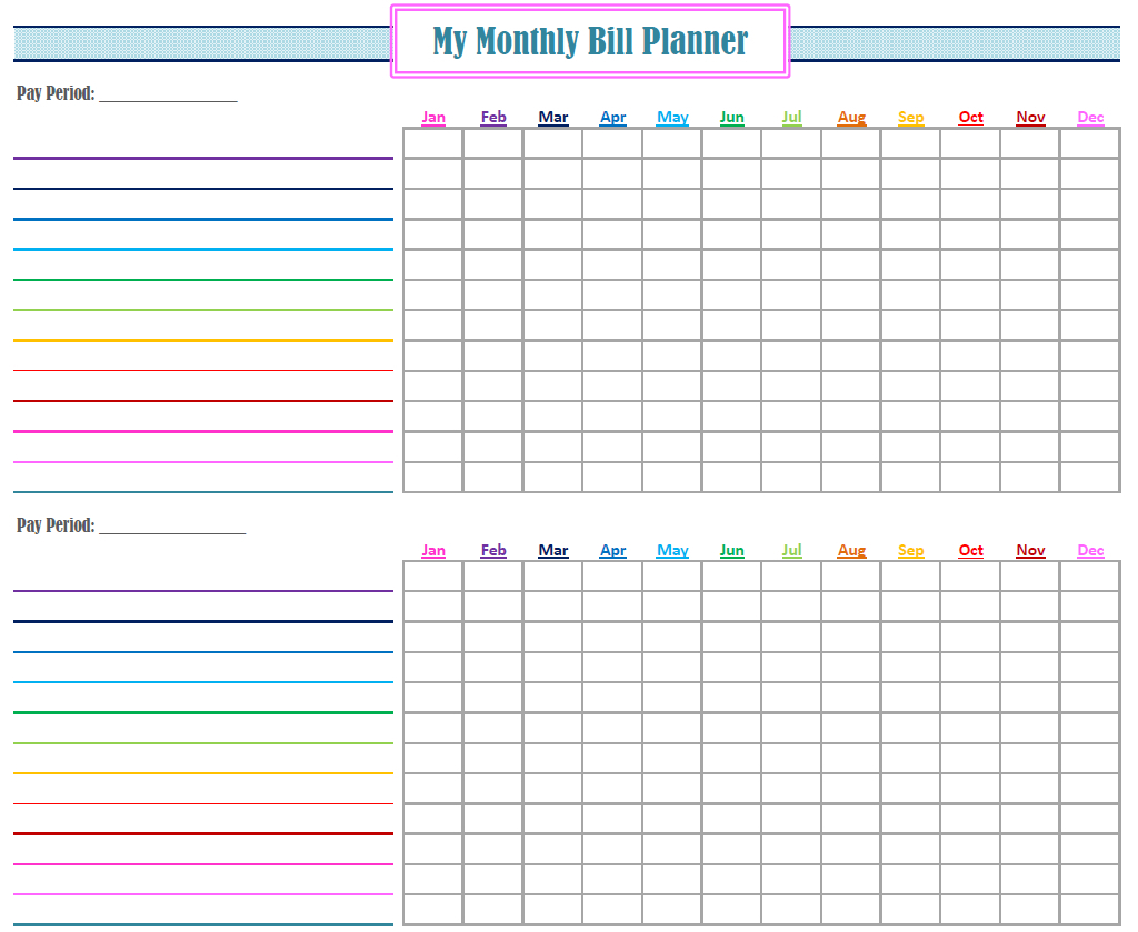 Make A Monthly Bill Chart | Example Calendar Printable pertaining to Bill Payment Chart