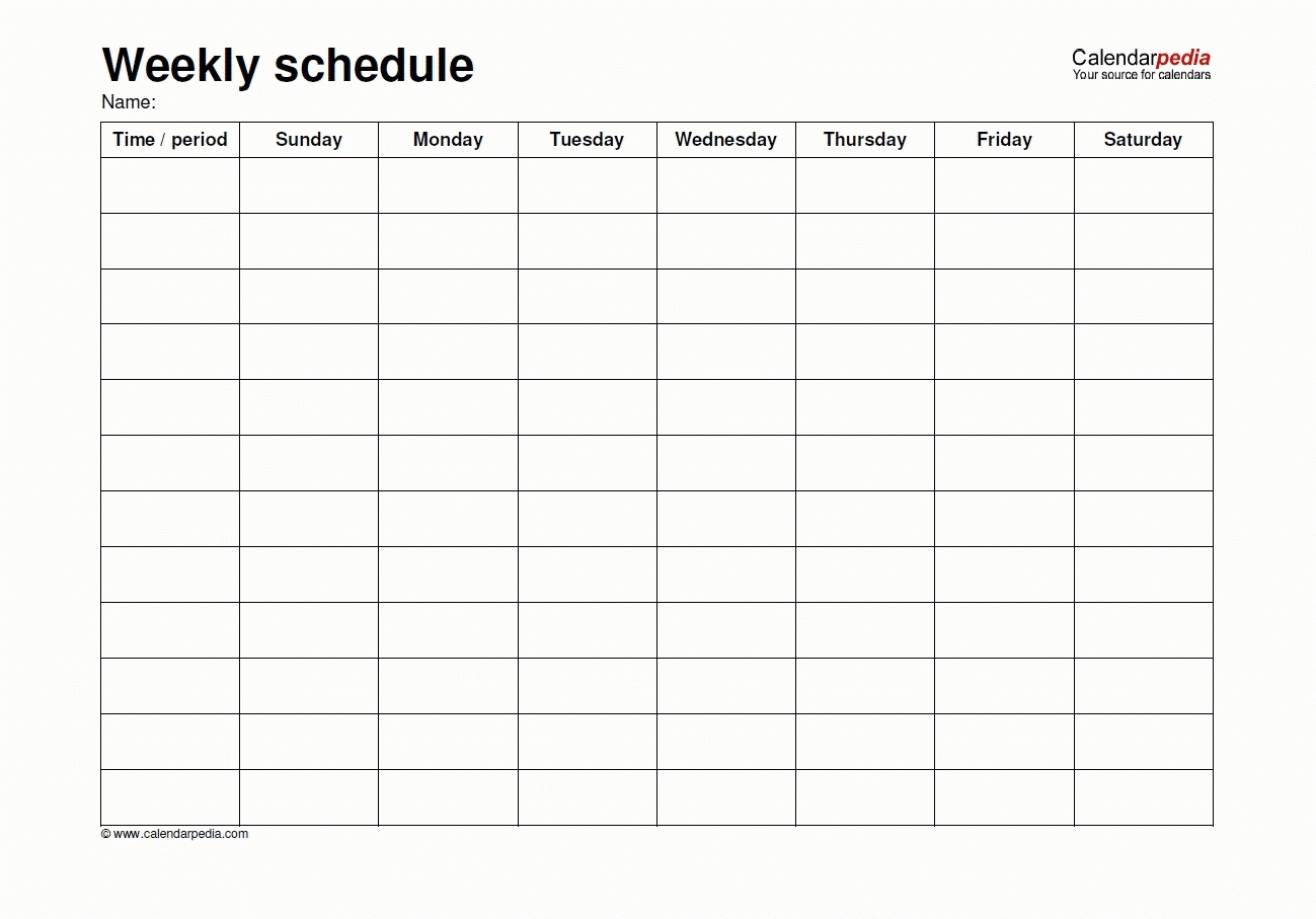 Monday Through Friday Schedule Template | Example Calendar with regard to Calendar Monday To Sunday