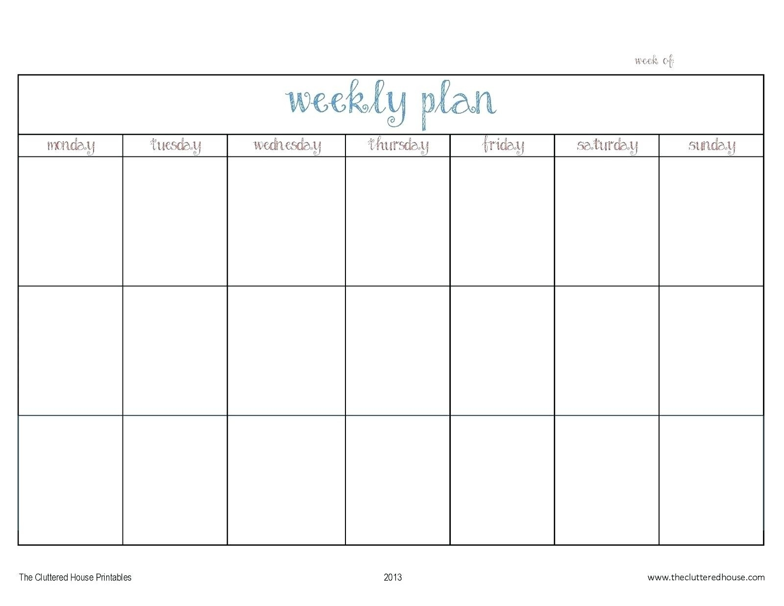 Monday Through Friday Template | Calendar Template Printable for Blank Monday Through Friday Calendar