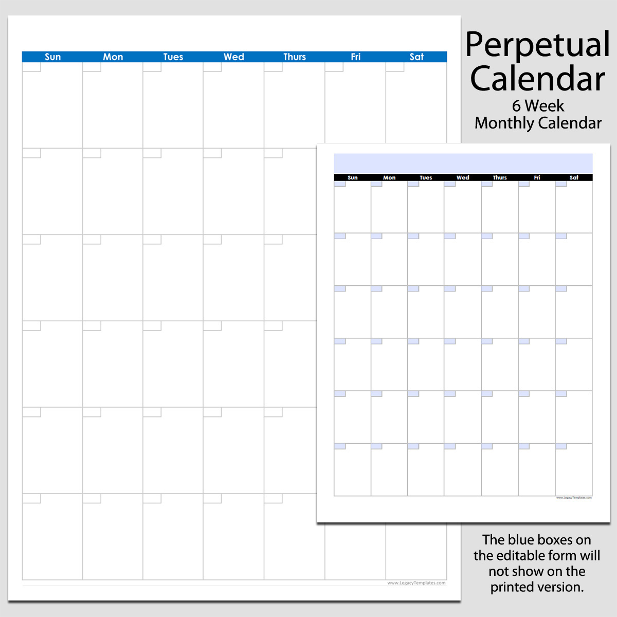 Monthly Perpetual Calendar In Portrait  8 12″ X 11 inside Perpetual Monthly Calendar