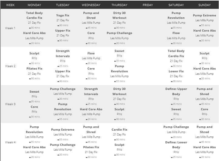 My Piyo, 21 Day Fix &amp; Les Mills Pump Hybrid Workout. I in Piyo 21 Day Fix Hybrid