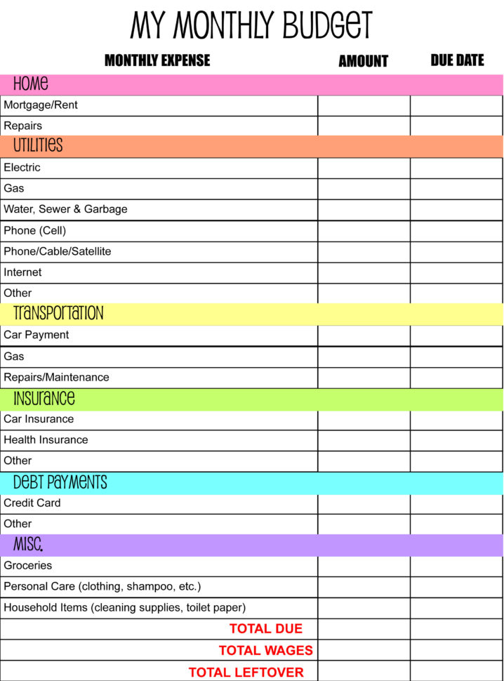 Online Bill Organizer Spreadsheet Inside Free Bill with regard to Printable Bill Organizer Sheet