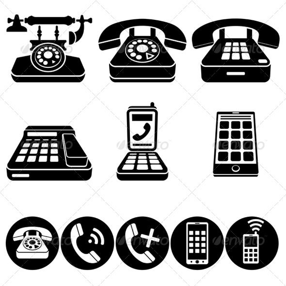 Phone Vector Icons #Graphicriver Phone Icons. Various in Wingdings Calendar Symbol