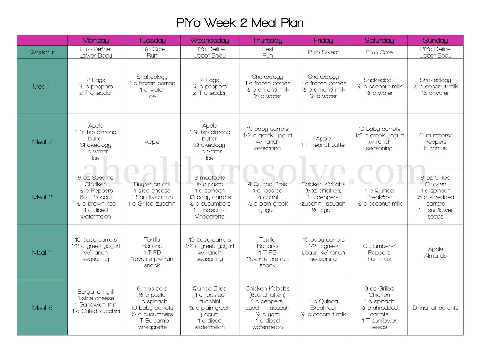 Piyo 8 Week Calendar | Month Calendar Printable intended for Piyo Calendar Printable