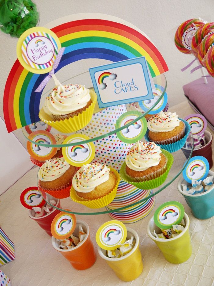 Pretty Rainbow Cupcake Display | Rainbow Cupcakes, Cupcake with regard to Cupcake Birthday Display