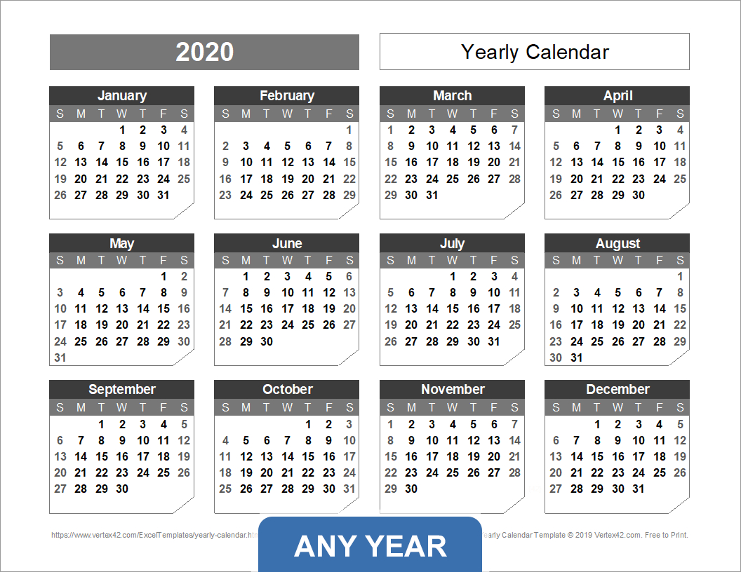 Printable Calendar 2021 Vertex42 | Printable Calendar 2021 for Vertex Free Calendar