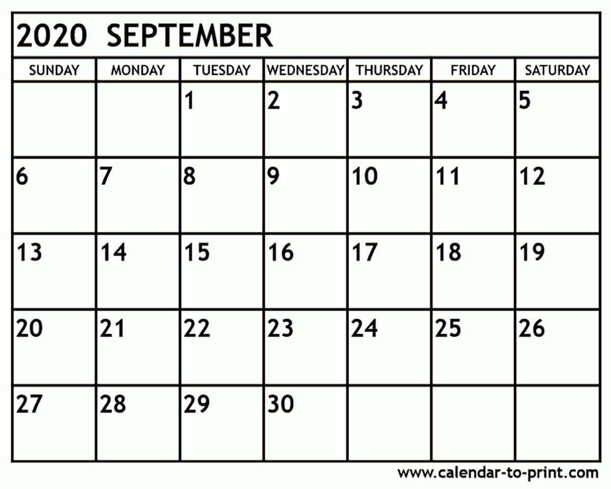 Printable Calendar September 2020 Vertex | Free Printable with Vertex Free Calendar