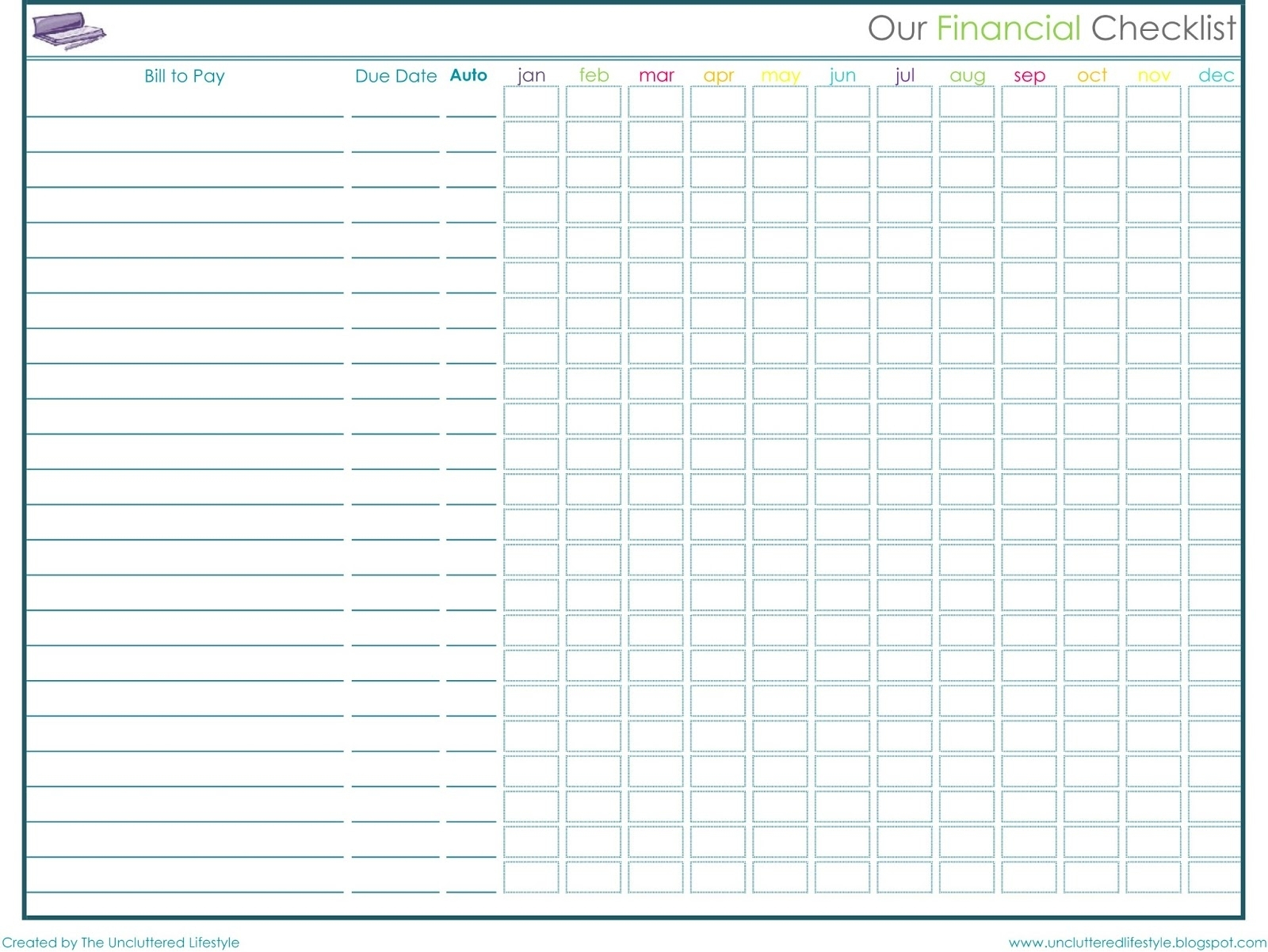 Printable Monthly Bill Payment Chart  Calendar regarding Bill Payment Chart