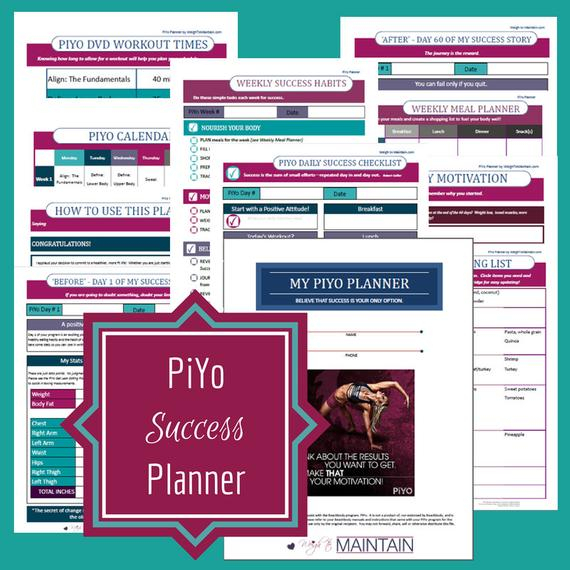 Printable Piyo Planner Fitness Planner Fitness By regarding Piyo Calendar Printable