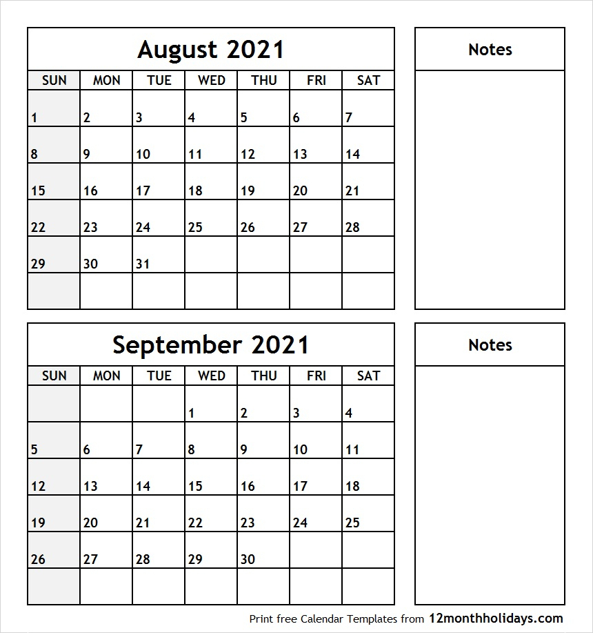 Printable Two Month Calendar | Example Calendar Printable for Print 2 Month Calendar