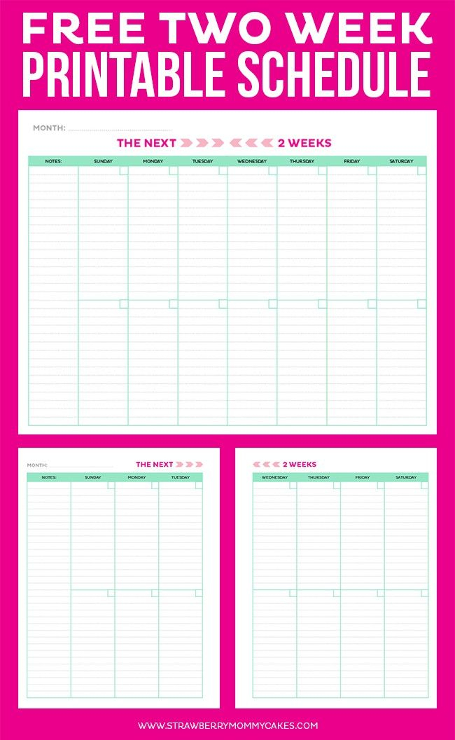 Printable Weekly Calendar  Get Organized Two Weeks At A throughout 12 Week Planner Template
