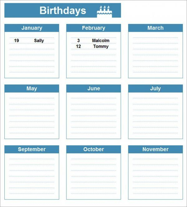 Psd, Pdf, Excel | Free &amp; Premium Templates | Birthday in Birthday Calendar Template Excel