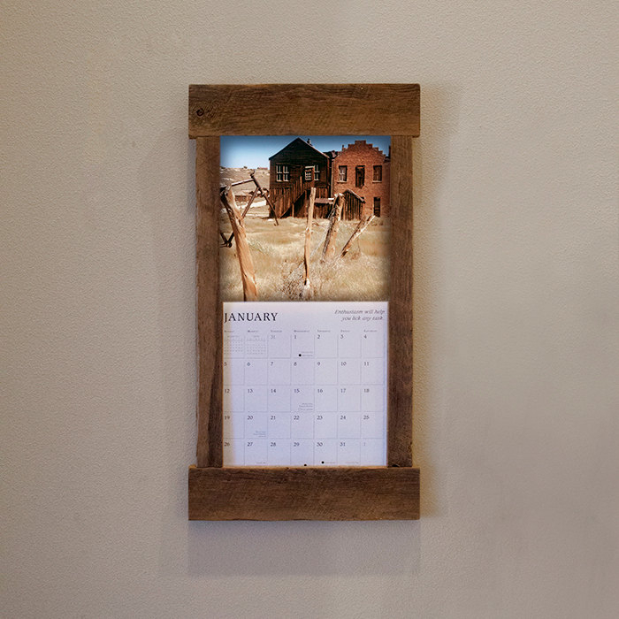 Rustic Barn Wood Calendar Holder Reclaimed By Tumbleweedcabin inside Wall Calendar Frames