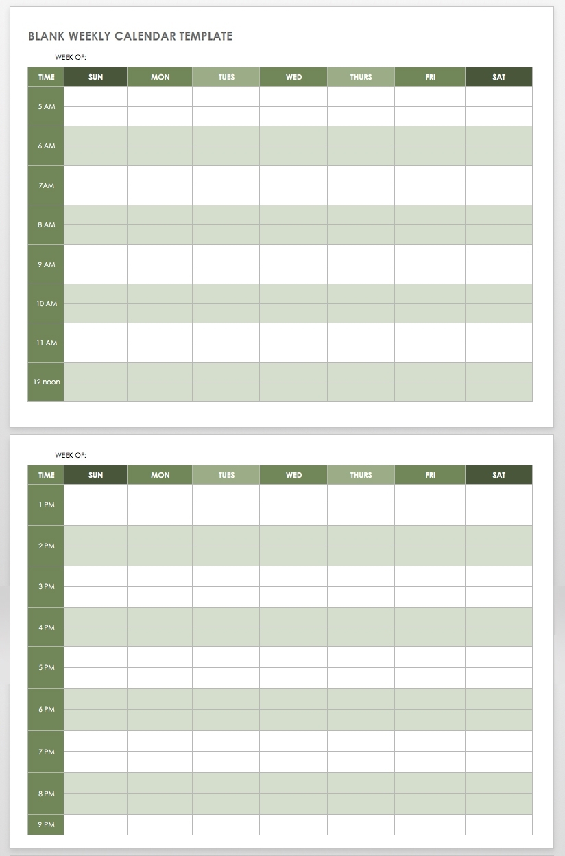Schedule With Time Slots 6 Am  Calendar Inspiration Design intended for Weekly Schedule Template With Time Slots