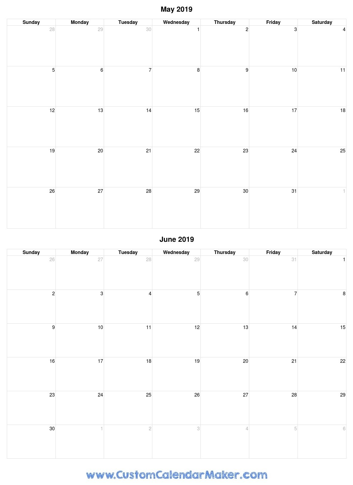 Sunday Through Saturday Template :Free Calendar Template regarding Sunday Thru Saturday Calendar