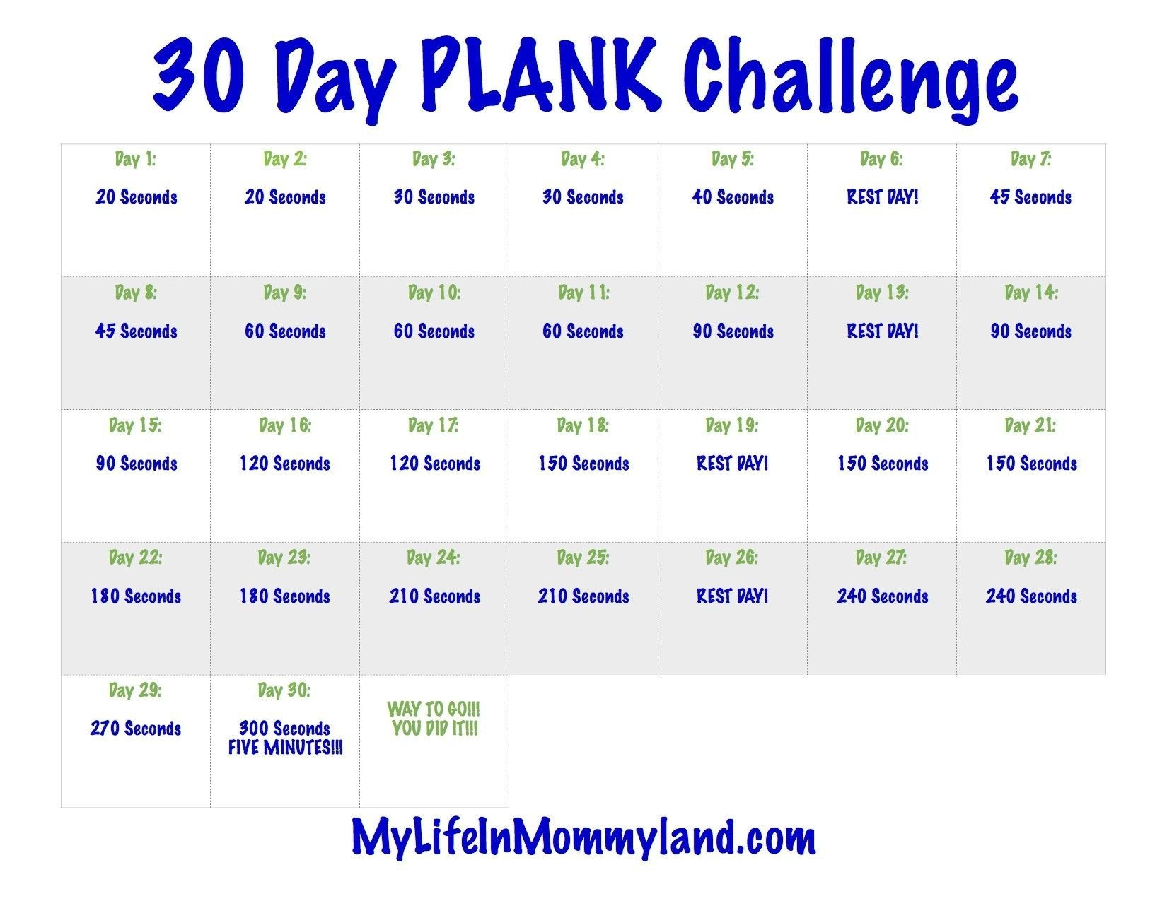 The 30 Day Plank Challenge Calendar | Get Your Calendar throughout 30 Days Calendar Template