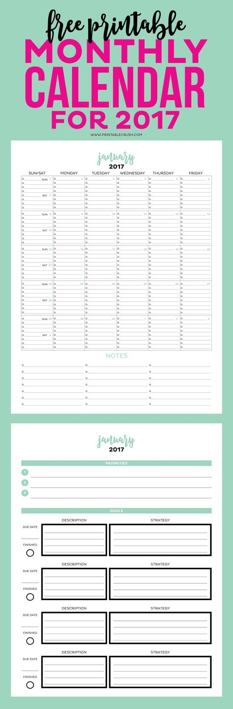 This Is The Most Functional Printable Calendar! It inside Most Goals Calendar Year