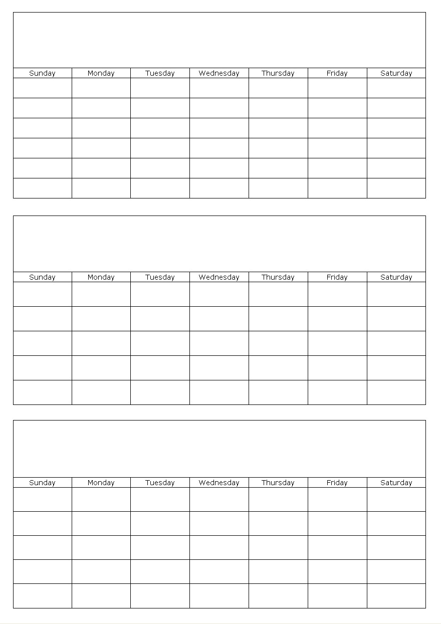 Three Months Blank Calendar Template Page pertaining to Blank Printable Calendars 3 Month 2021