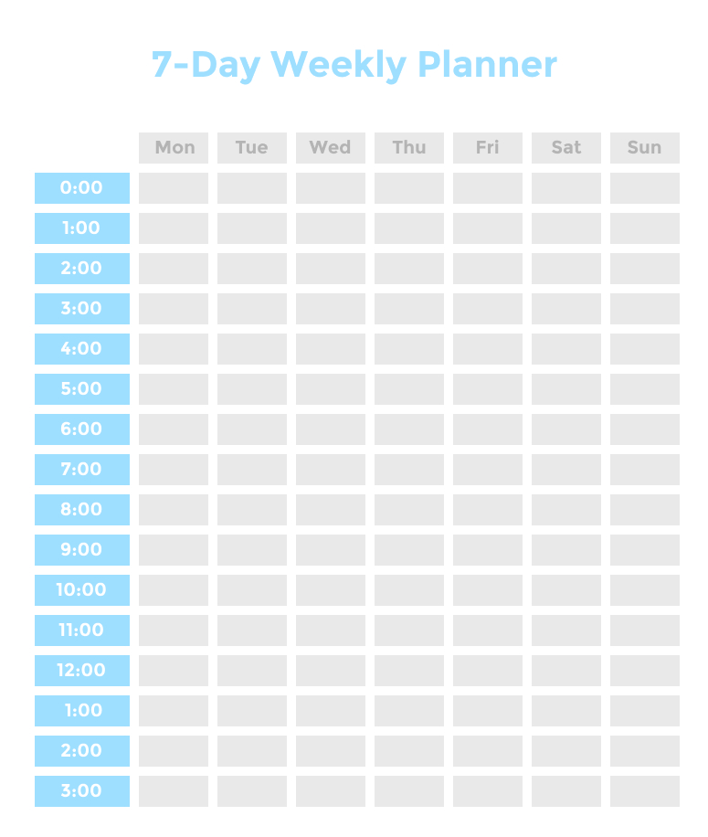 Time Blocking Planner (+ 9 Free Time Blocking Templates) with regard to 7 Day Weekly Planner Template