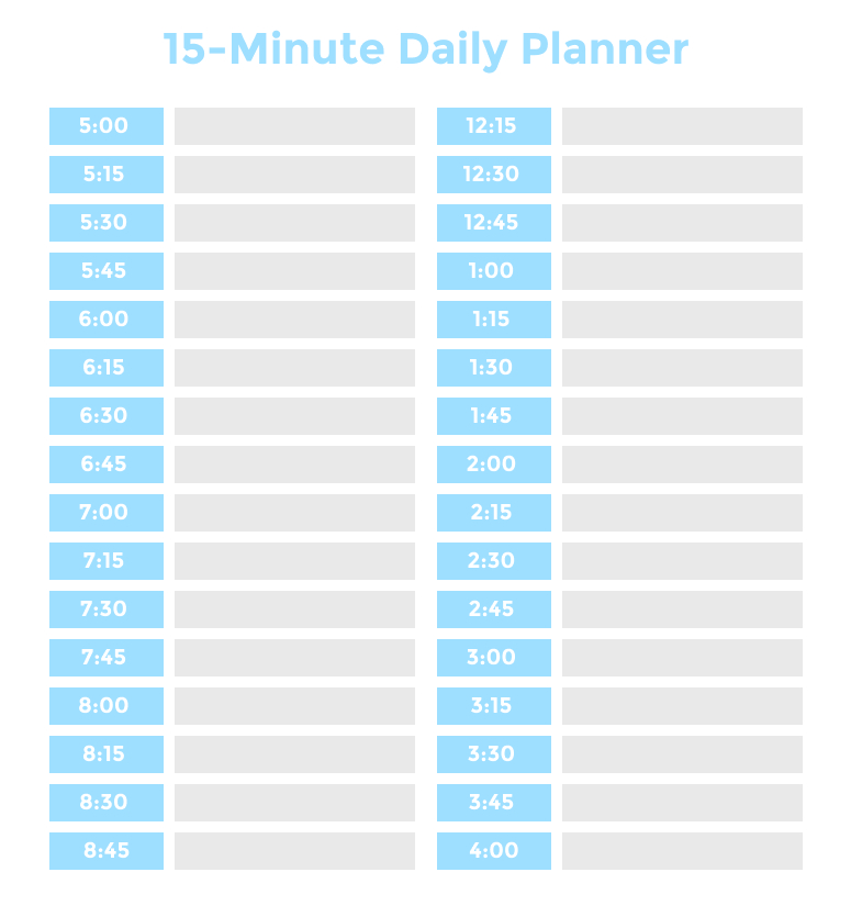 Time Blocking Planner (+ 9 Free Time Blocking Templates) with regard to Free 30 Minute Appointment Schedule Template