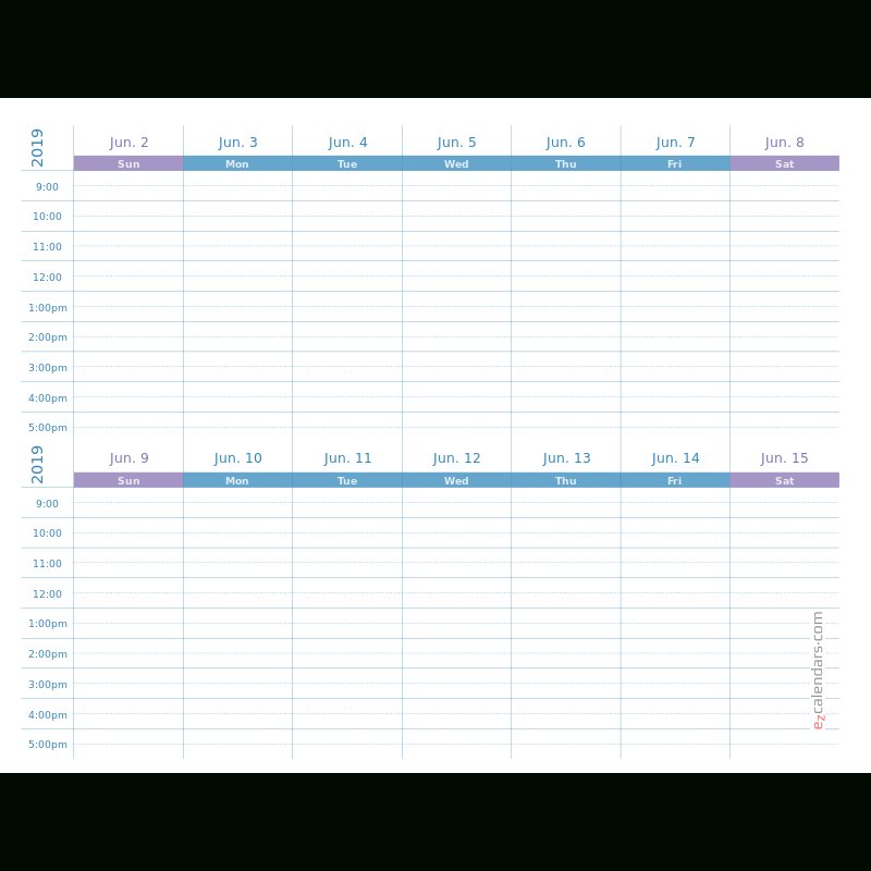 Two Weeks Appointment Schedule Template, Weekly Planner in Two Week Calendar