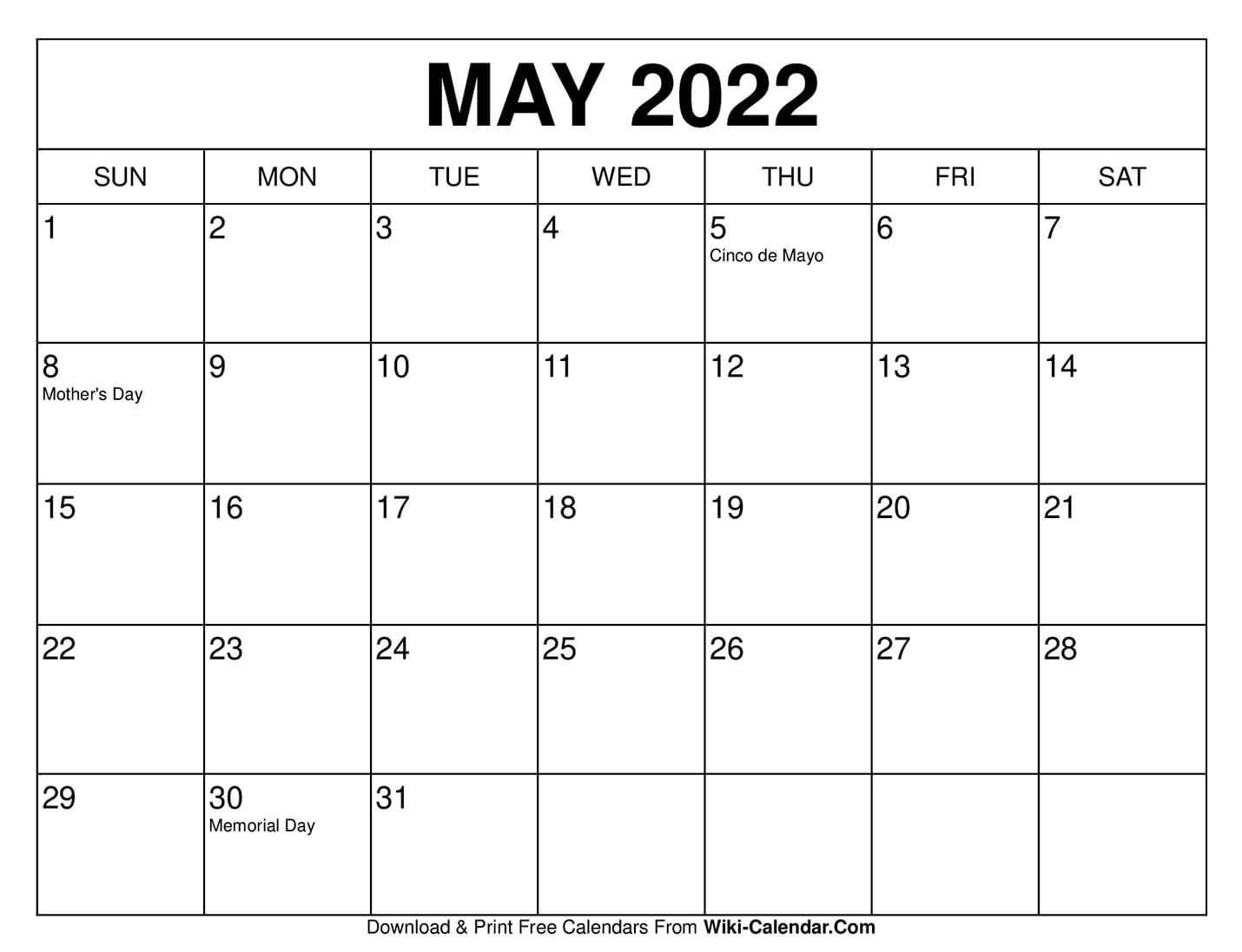 Universal Blank 30 Day Calendar Starting May 24 In 2020 regarding 30 Days Calendar Template