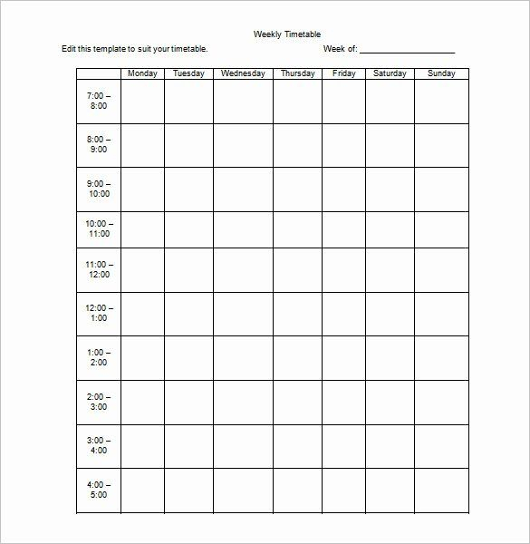 Week Schedule Template Word Elegant Weekly Schedule inside One Week Calendar Template Word