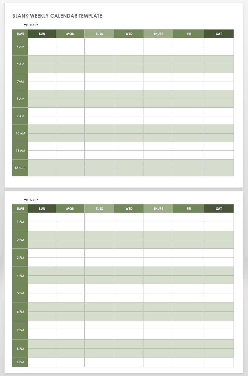 Weekly Calendar Template Word pertaining to One Week Calendar Template Word