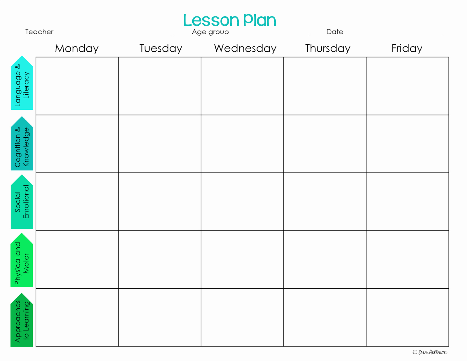 Weekly Lesson Plan Blank Template | Example Calendar Printable throughout Lesson Calendar Template