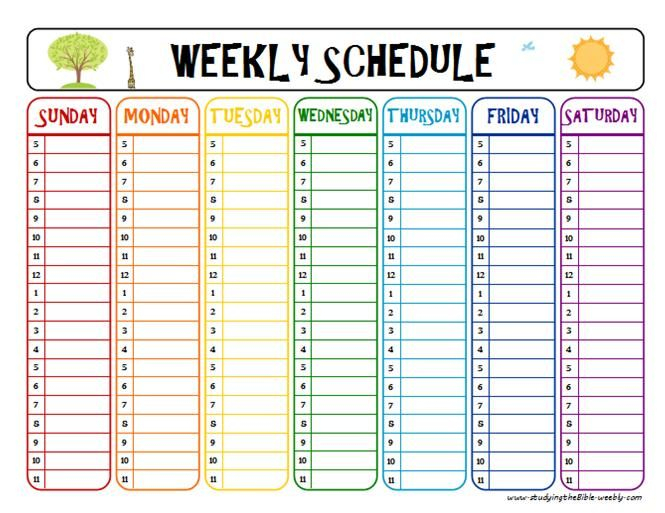 Weekly Schedule Printable  Task List Templates intended for Two Week Calendar Template Word