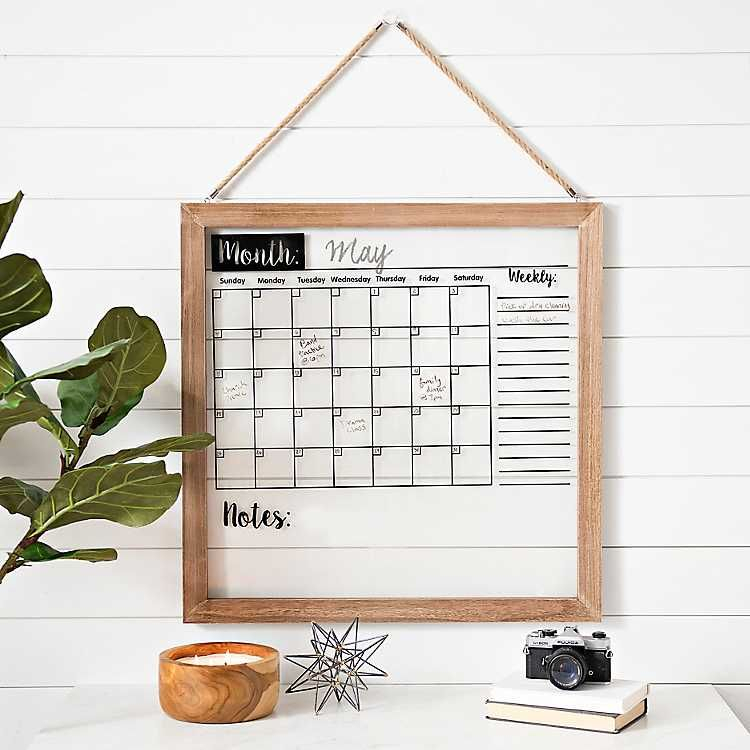 Wood Framed Wall Calendar Dry Erase Board In 2020 | Dry throughout Wall Calendar Frames