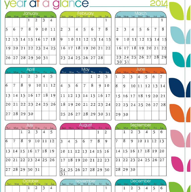 Year At A Glance Calendar Printable  Calendar Template 2021 intended for Year At A Glance Calendar Template