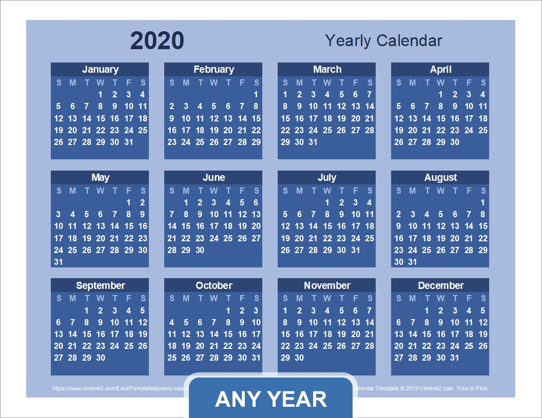 Year Long Calendar Excel | Month Calendar Printable in Vertex Free Calendar