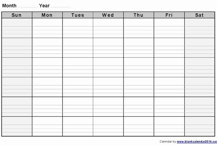 2 Week Calendar Printable Unique Blank Week Calendar for Blank Two Week Calendar