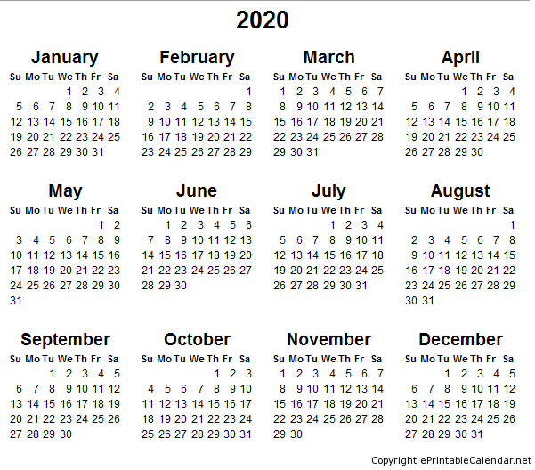 2015 2020 Calendar Printable | Printable Yearly Calendar within Free Printable Calendars-Yearly-Denoting Weeks Within Month
