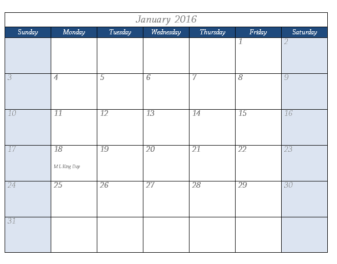 2016 Calendar Template  Templates For Microsoft® Word in Blank Calendar Word Template