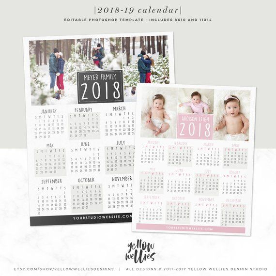 2018 Calendar  2019 Calendar  Photoshop Template pertaining to Photoshop Calendar Script