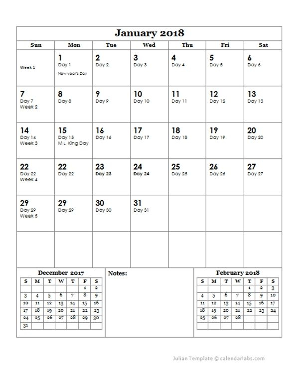 2018 Julian Day Calendar  Free Printable Templates with Whats Today Julian Date