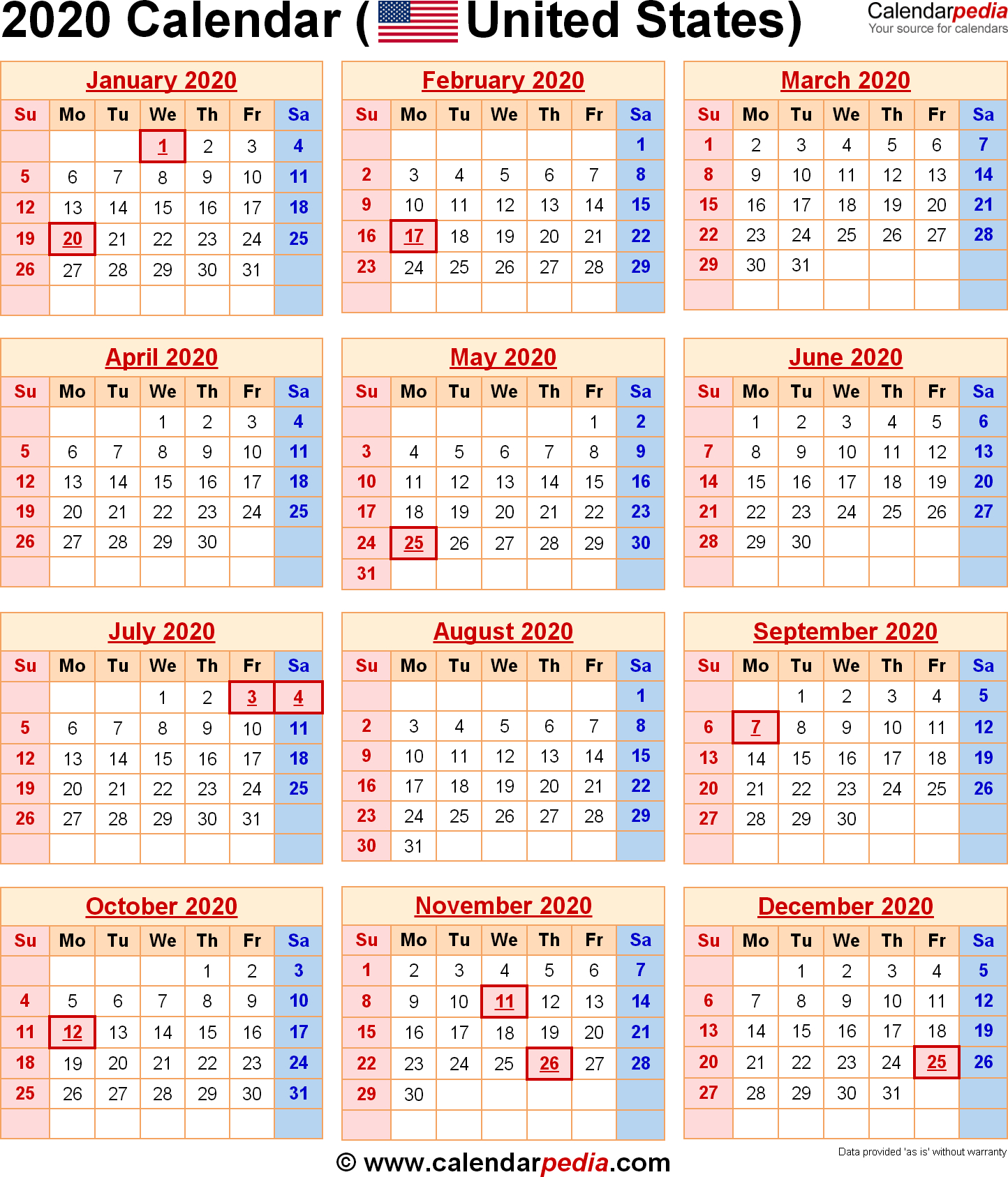 2020 Calendar With Federal Holidays for Calendarpedia 2021 Printable Free Us Calendar Landscape