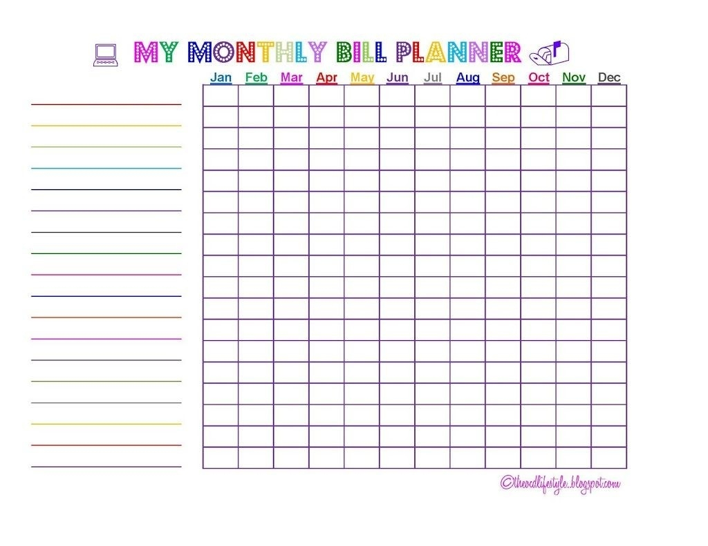 2020 Monthly Bill Planner Printable | Calendar Template with Bill Calendar Template