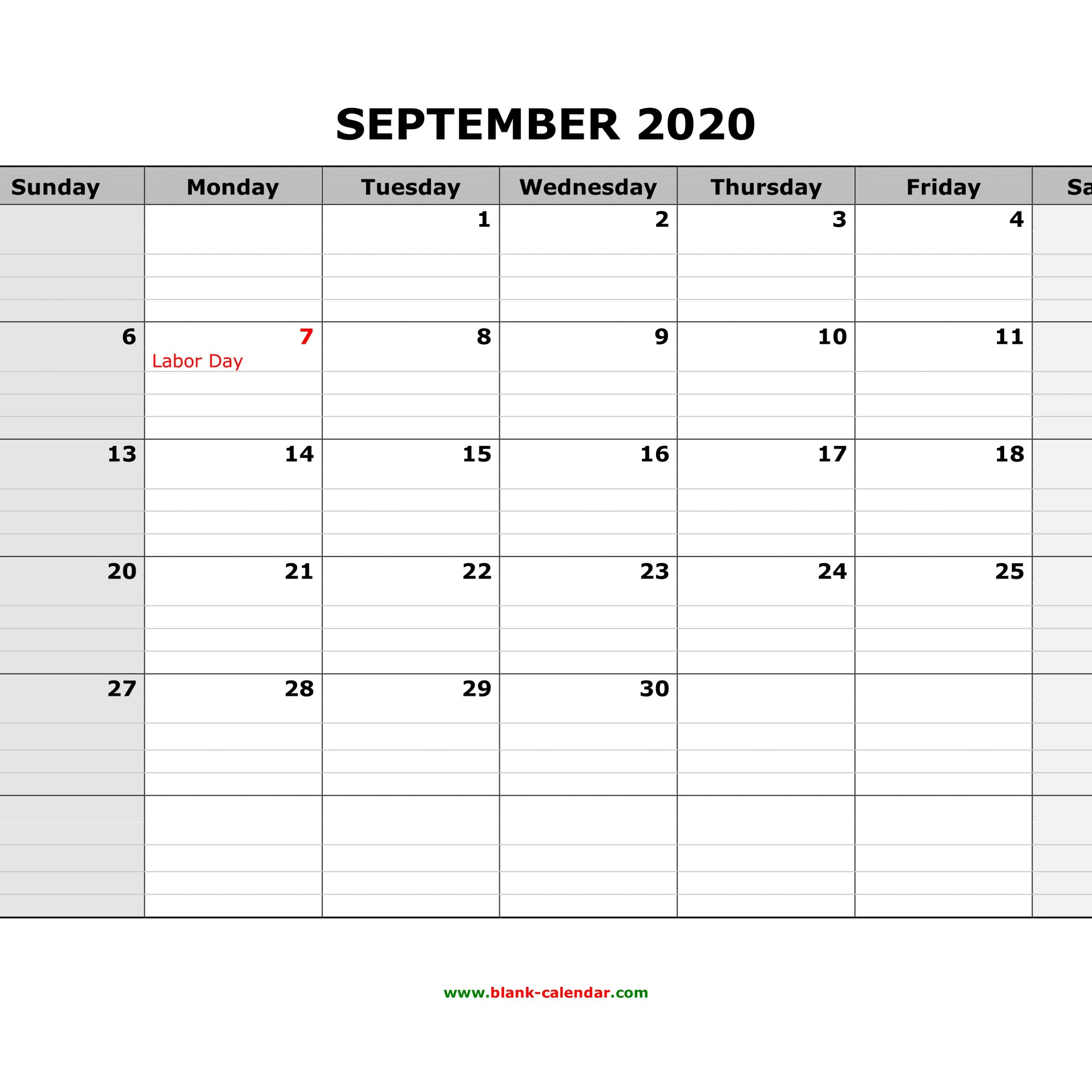 2020 Printable Calendar With Grid Lines Printable for Printable Monthly Calendar With Lines
