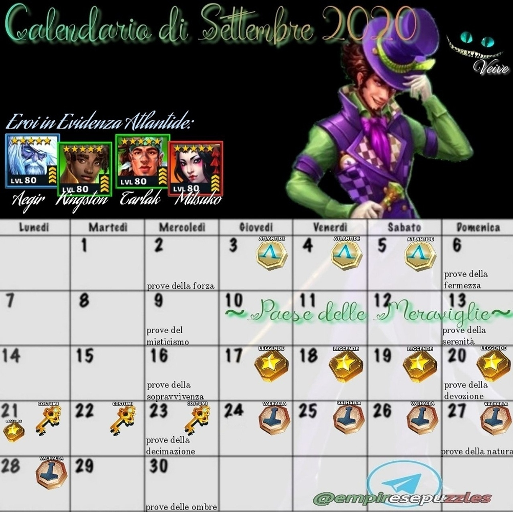 2020 September Calendar (Events, Trials, Rare Quests intended for Empires And Puzzles September Events