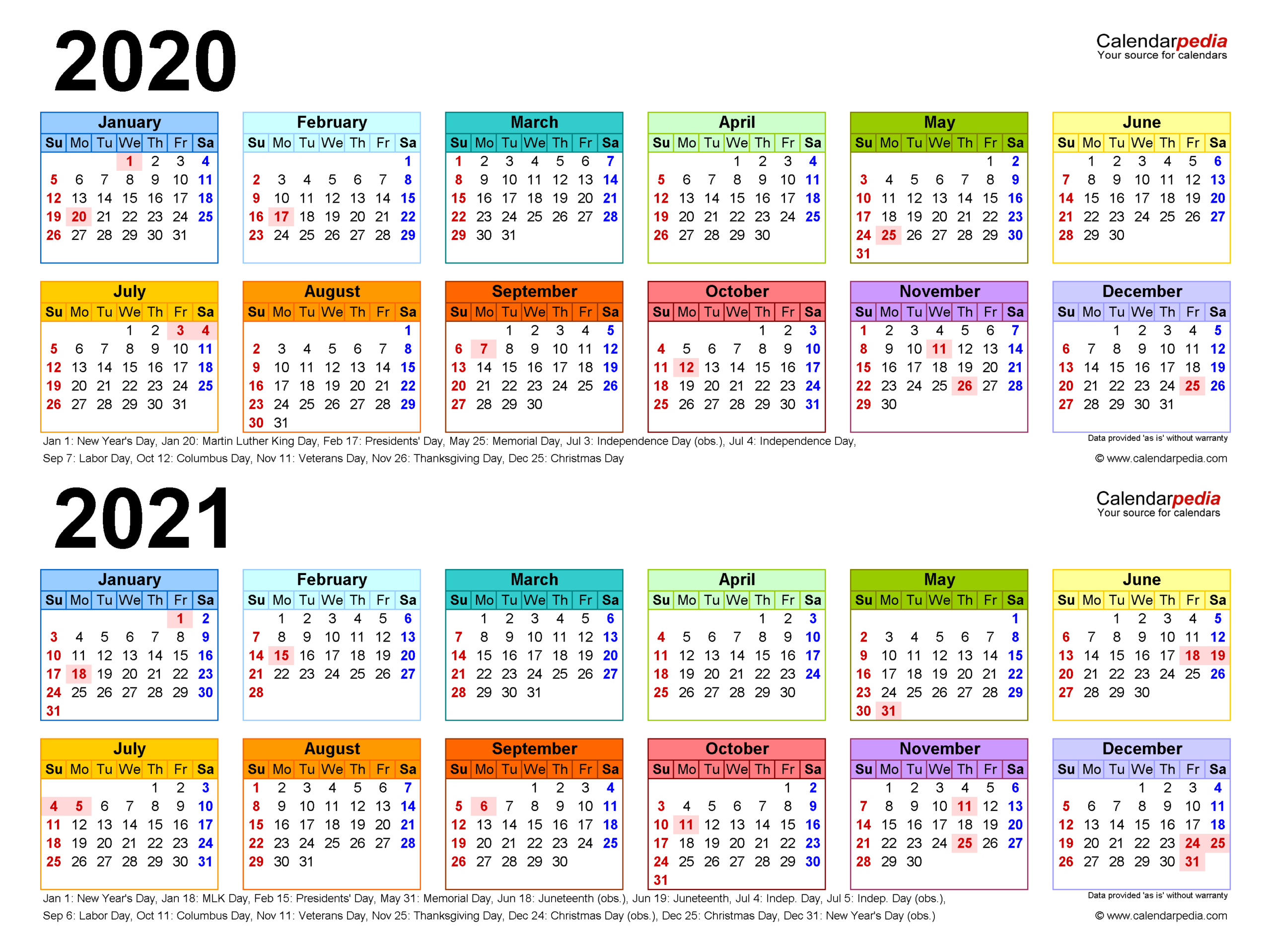 20202021 Two Year Calendar  Free Printable Excel Templates with Calendarpedia 2021 Printable Free Us Calendar Landscape