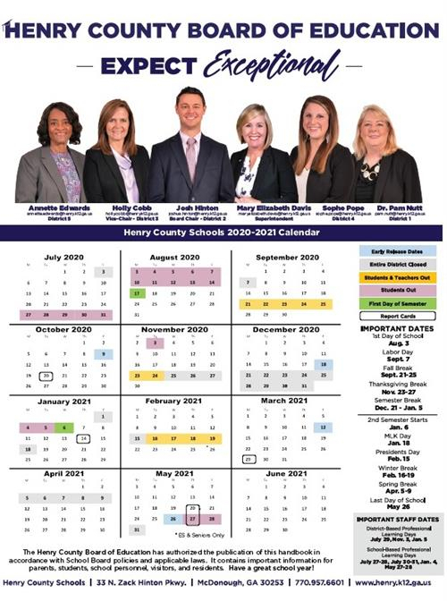 202021 Henry County School Calendar  Overview in Richmond County Ga School Calendar