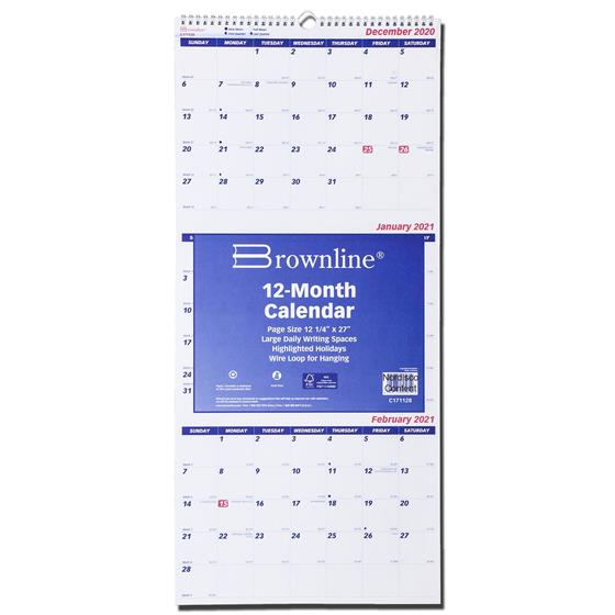 2021 Brownline C171128 3Month Wall Calendar | Nordisco for 3 Month Calendar 2021