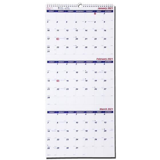 2021 Brownline C171128 3Month Wall Calendar | Nordisco in 3 Month Calendar 2021