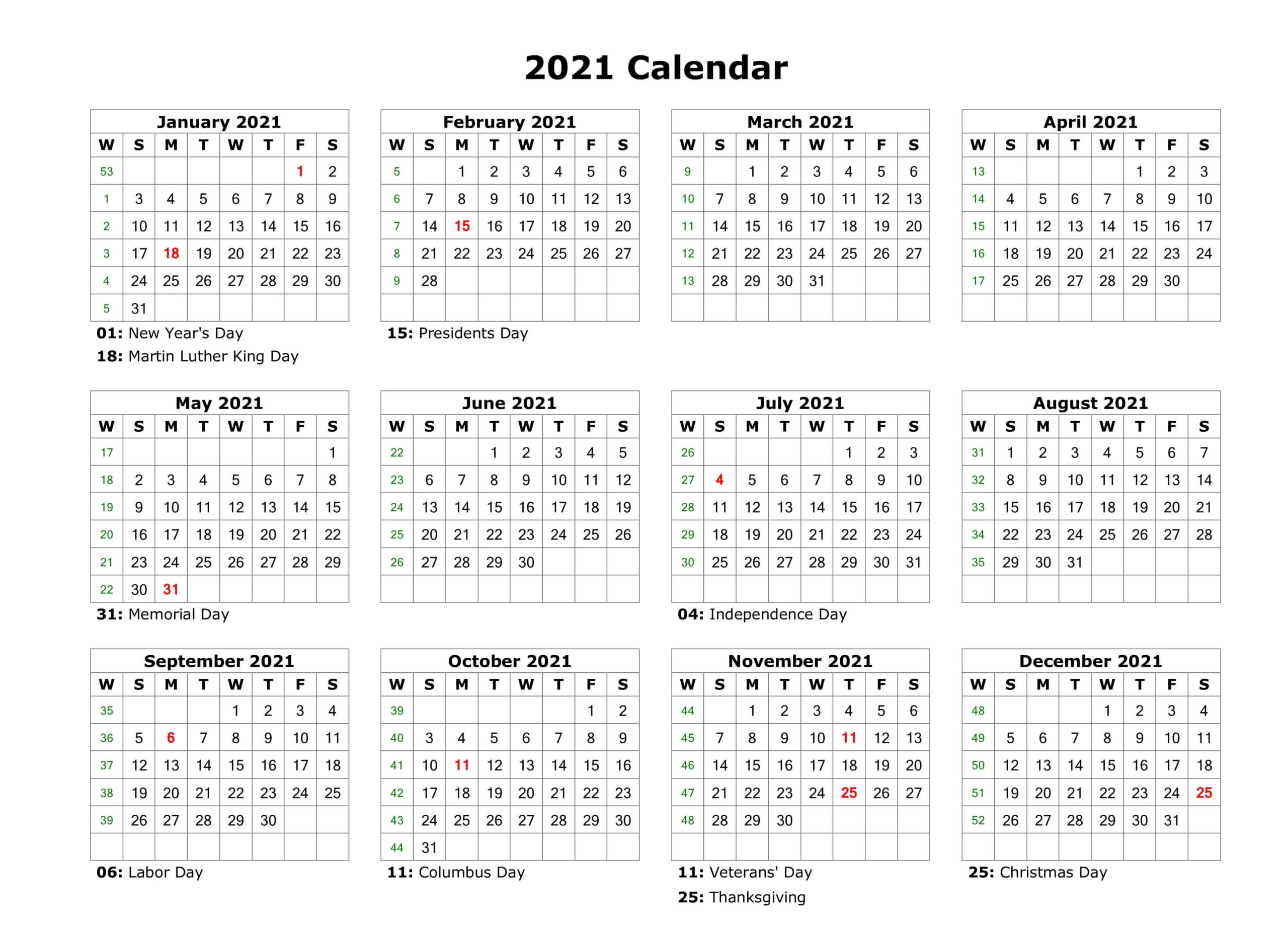 2021 Calendar Editable Free  Free 2021 Calendar Template throughout 2021 Calendar In Excel Free