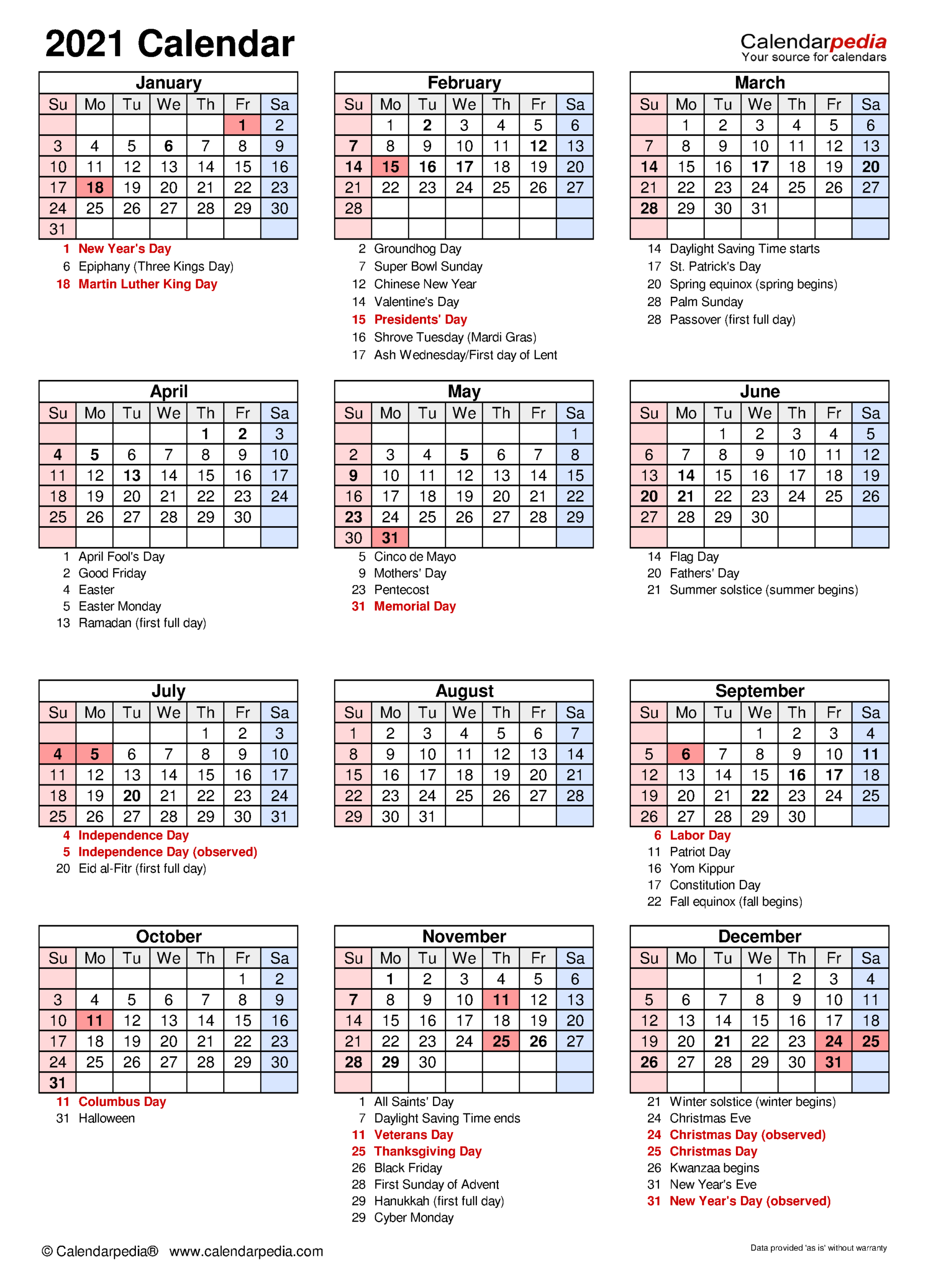2021 Excel Calendar Us Monday Through Friday | Calendar intended for 2021 Calendar In Excel Free