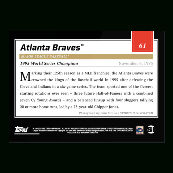 2021 Topps X Sports Illustrated  Atlanta Braves  Card #61 in Atlanta Braves 2021 Schedule Printable