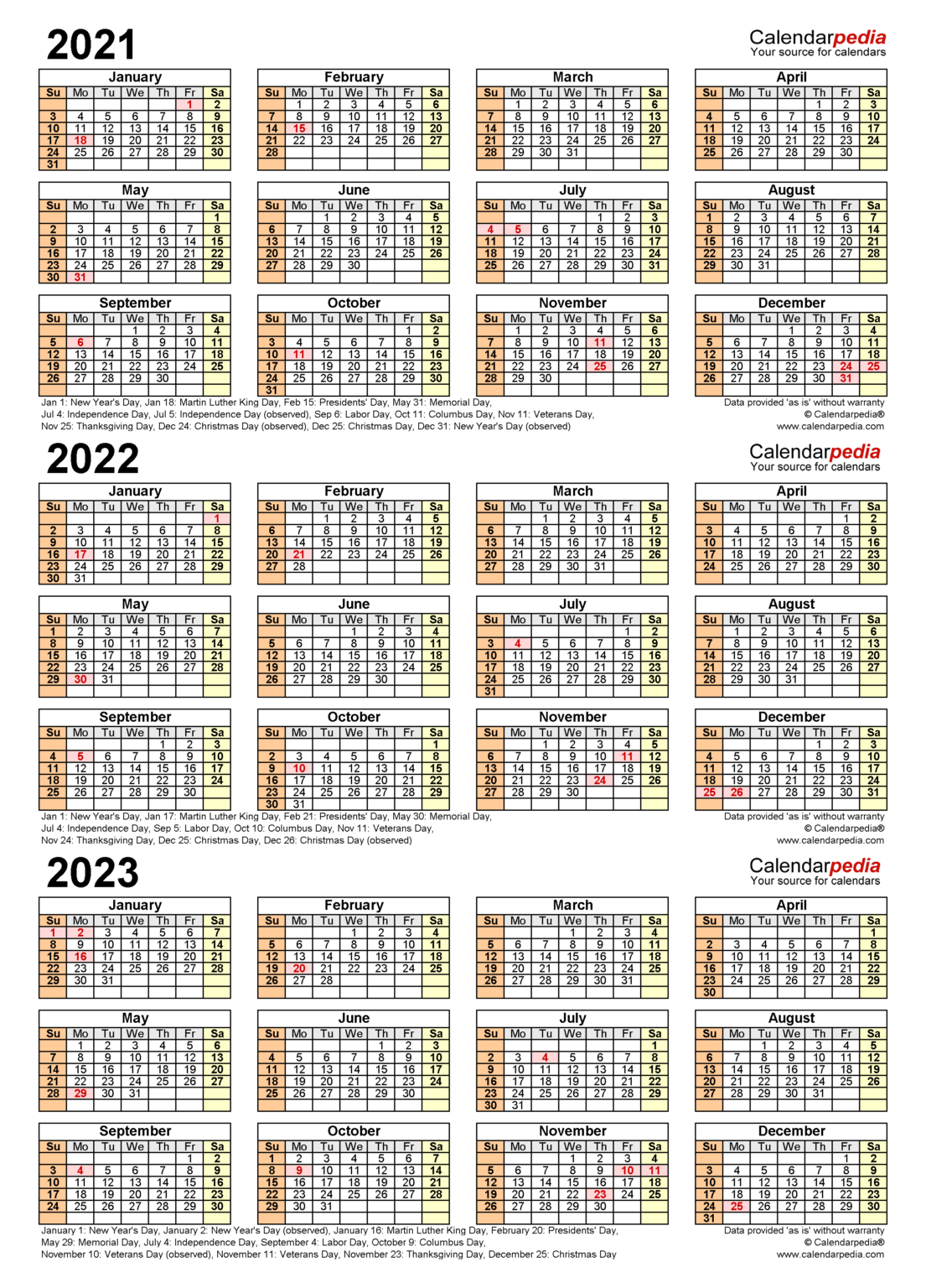 20212023 Three Year Calendar  Free Printable Excel regarding Free Printable 3 Month Calendar 2021